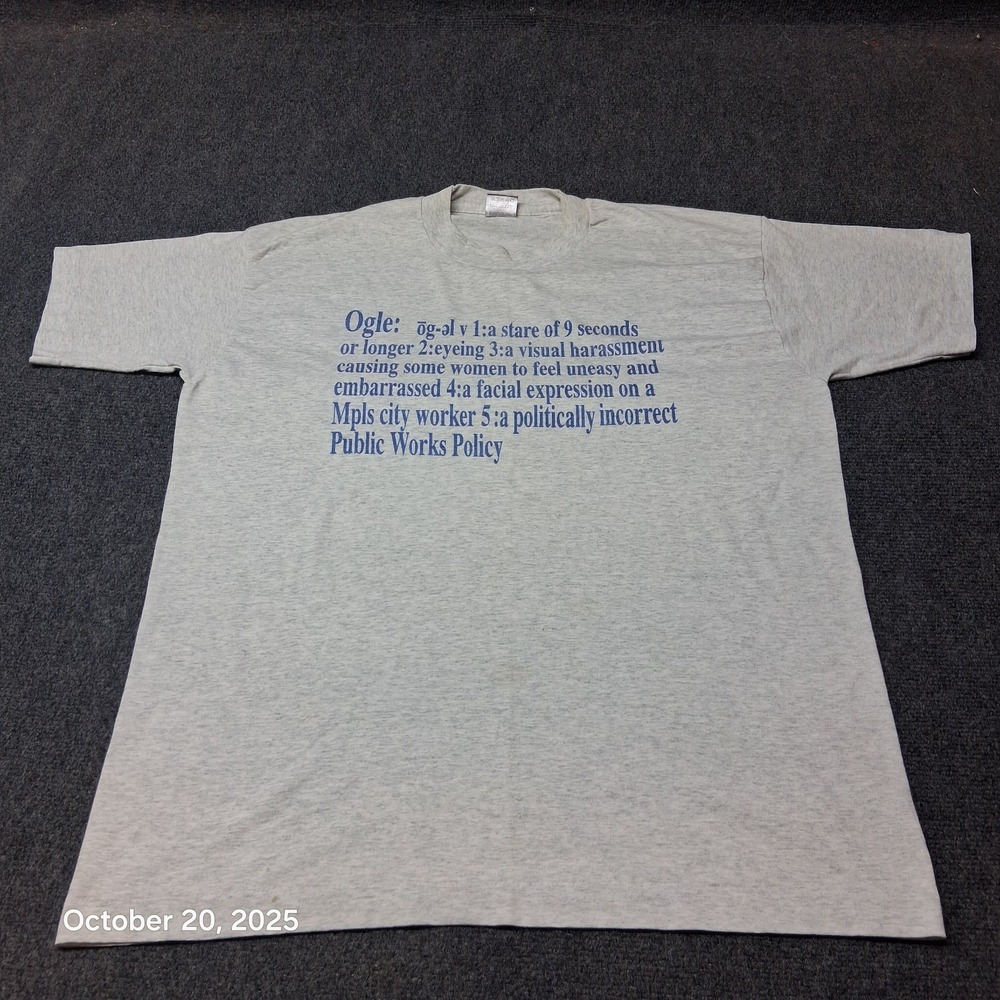 Vintage Ogle T Shirt Size XL Novelty Funny Single Stitch Heather Gray BEST‎